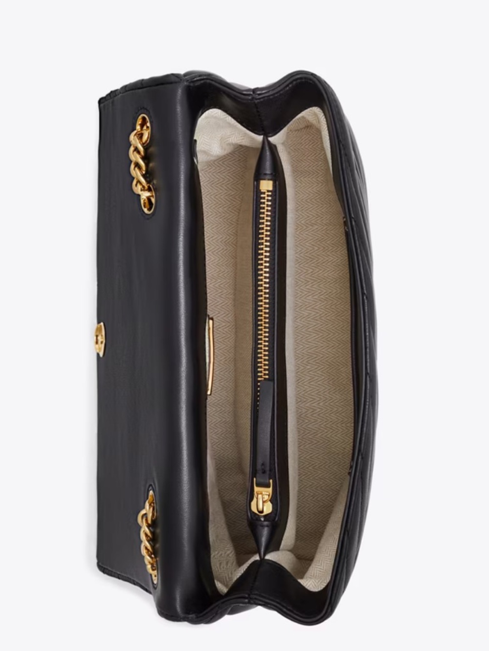 Tory Burch Kira Chevron Convertible Shoulder Bag with Gold Hardware - Picture 4 of 4
